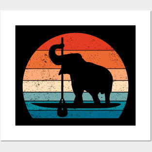 Paddleboard Sup and Elephant Posters and Art